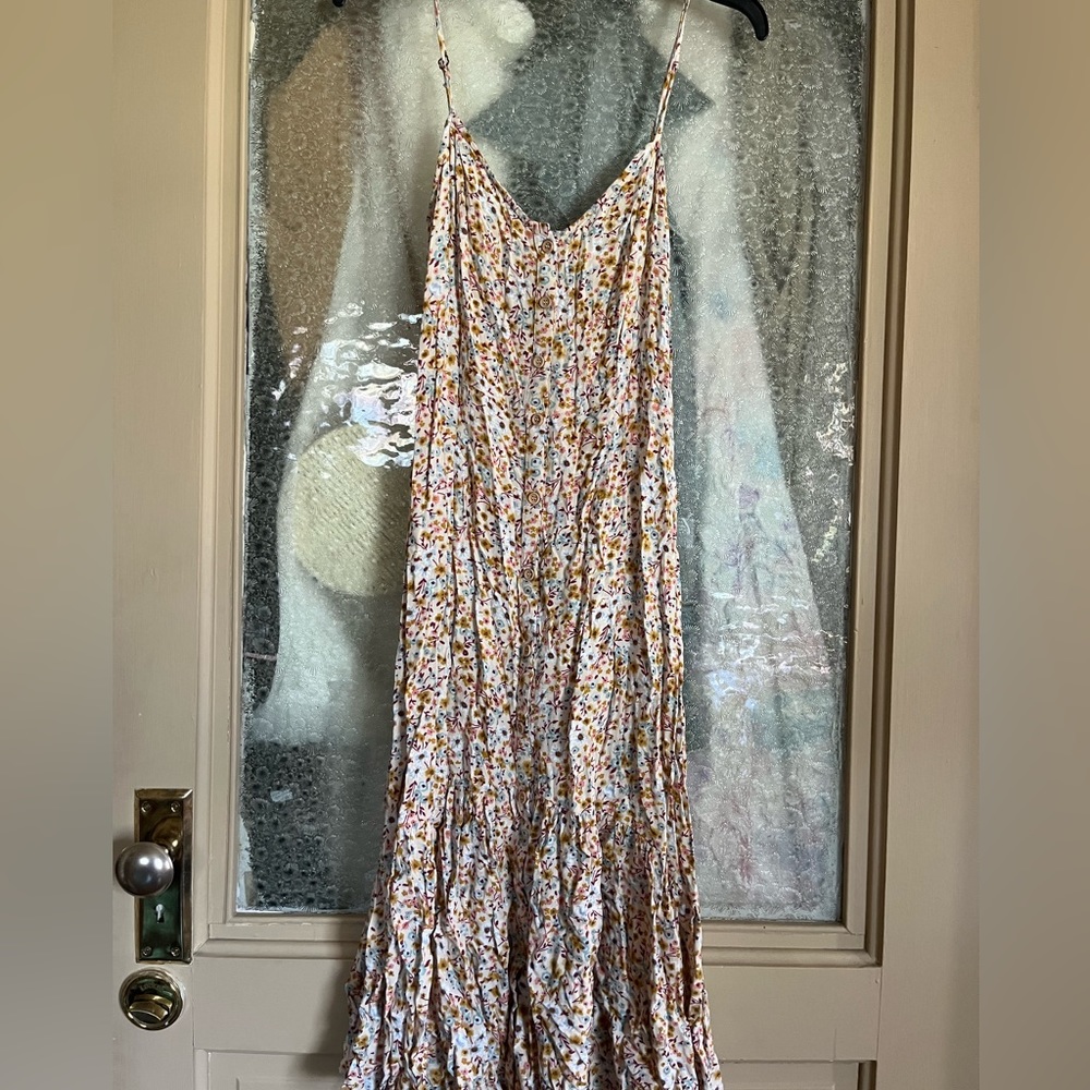Yellow, floral dress